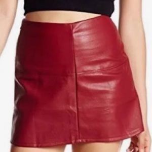 NWT Jolt Red Vegan Leather Miniskirt (Size: 3/26w)